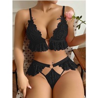 Combinaisons sexy en dentelle, nuisette, lingerie ajourée, sous-vêtements pour femmes, 100% polyester, broderie 3D