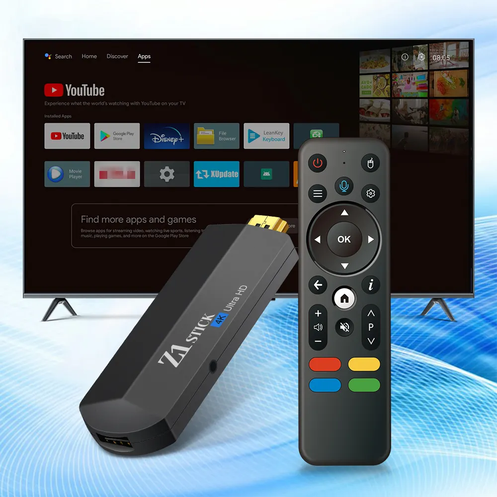 GYS Z1 Stick Android TV Dongle 2 4g 5g Wifi Allwinner H313 Set Top Box Smart TV stick 4k android TV controllo vocale