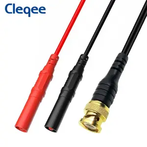 Cleqee P1065 Gold plated Pure Copper BNC Male plug to 4mm Safe Straight Banana Plug Oscilloscope Test Lead 120cm