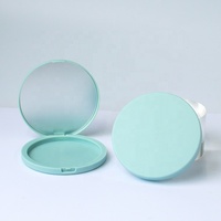 Forme ronde vide poudre pressée boîtier compact emballage vert maquillage réglage contrôle de l'huile poudre libre visage fard à joues conteneur