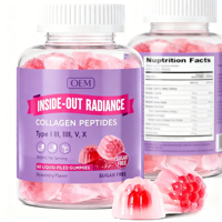 Gummies de beauté aux 5 types de collagène (types I, II, III, V, X) hydrolysé de bovin nourri à l'herbe avec mélange d'antioxydants pour le soutien cutané