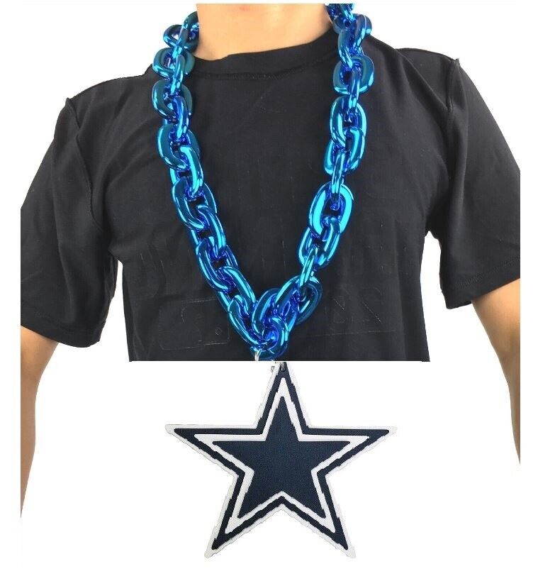 Collier Chaîne En Mousse Dallas Cowboys Grand Logo - BLEU - NEW