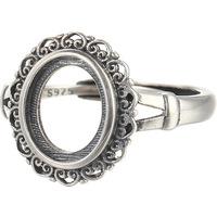 8*10MM S925 Sterling Silber Hohl muster Ring Basis Rohlinge DIY Schmuck Ring Jade Bernstein Zubehör Schmuck herstellung Zubehör