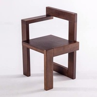 Fauteuil de bureau et chaise de salle à manger créatifs en bois massif nordique, design moderne et simple, style bloc de construction
