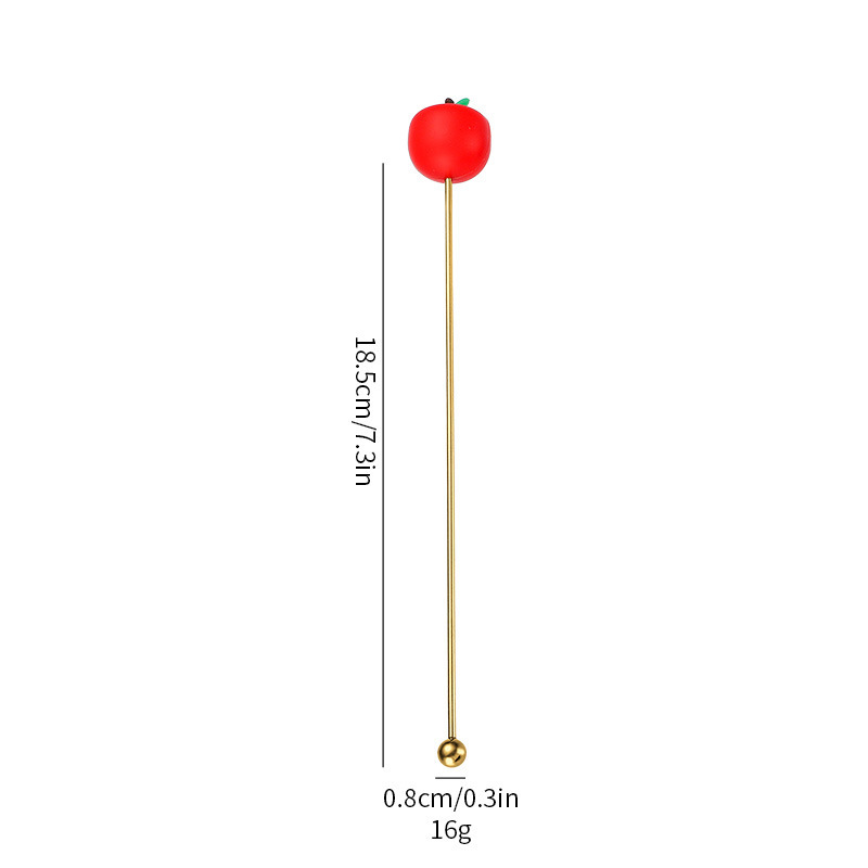 304 material 19cm manzana revolviendo palo [Oro]