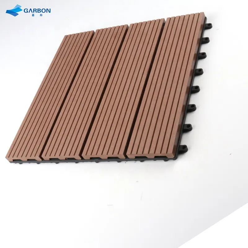 WPC Interlocking Decking Tile 12"-12" Wpc Diy Tiles Waterproof Pavement Floor Outdoor Patio Garden Terrace Tiles TAP & GO