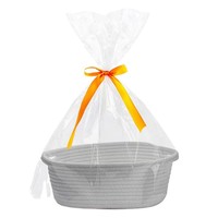 Moderne nordique INS écologique multifonction panier de rangement coton corde tissé Snack jouet poignée ovale forme organisateur cadeau panier
