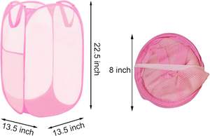 Cesto de Ropa Sucia Plegable Portátil de Malla con Asas, Fácil de Abrir, para Ropa Sucia y Juguetes de Bebé, Hecho de Poliéster - Product Image 2