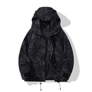 Chaqueta con capucha personalizada con logo, para primavera y otoño, diseño a juego para parejas, deportiva, para montañismo, actividades al aire libre, con bolsillos grandes. - Product Image 3