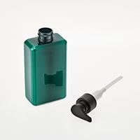 Dunkelgrüne Quadratische Haustier-Pumpflasche mit Goldring Leerer Nachfüllbarer Behälter für Shampoo Duschgel