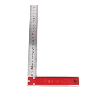 Regla cuadrada de acero con mango de aluminio de 300 mm, base roja, regla angular de metal para herramientas de medición de carpintería - Product Image 4