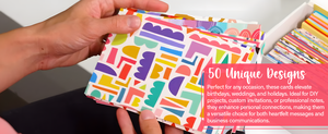 Dessie 50-<span class=keywords><strong>Count</strong></span> 4x6 pulgadas All-Accasion Tarjetas de felicitación en blanco Diseños coloridos Sobres sellados en oro Sin variedad de repetición - Product Image 3