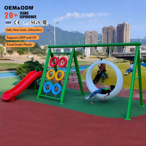 Attrezzatura Multifunzionale per Parco Giochi all'Aperto, Altalena e Scivolo per Bambini, Set Altalena <span class=keywords><strong>in</strong></span> Metallo - Product Image 1