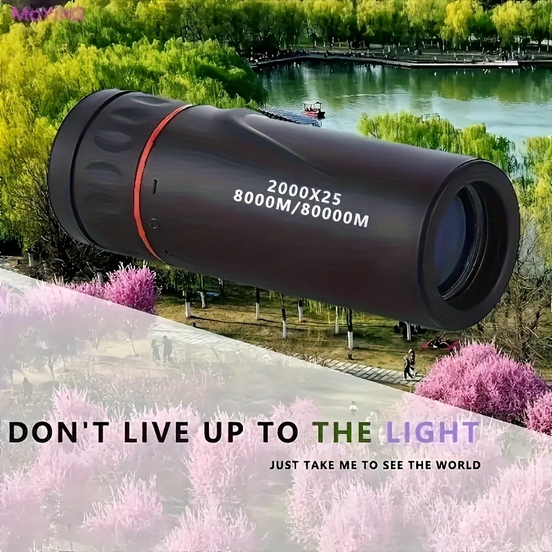 Télescope,3-1000m(12x)--Télescope monoculaire à fort grossissement 8x-12x, objectif universel à