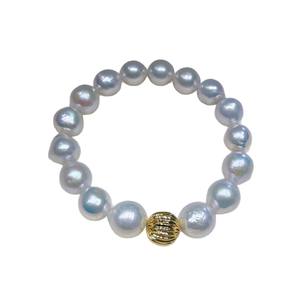 Bracelet polyvalent pour femme en perles de culture d'eau douce baroques blanc froid, à l'éclat intense, naturel, minimaliste et charmant, vente en gros depuis Zhuji - Product Image 5