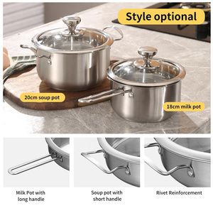 Juego de Ollas de Acero Inoxidable al por Mayor de Fábrica, Ollas para Sopa, Juego de Ollas para Leche, Juego de Ollas y Sartenes para Cocina - Product Image 5