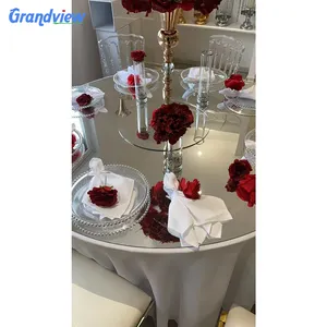 Mesa personalizada de espejo acrílico dorado plateado bidireccional de 3mm para mesa de boda