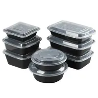 500ml 650ml 750ml 1000ml Boîte à lunch en plastique jetable PP micro-ondable transparente Contenants alimentaires avec couvercle