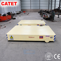 Chariot à plateau sans rail télécommandé sans fil 5 tonnes, chariot électrique à direction à 360 degrés pour le manutention de marchandises industrielles légères