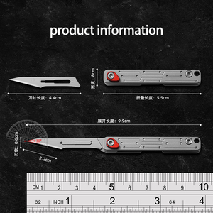#11 شفرات قابلة للاستبدال قابلة للطي مشرط الفولاذ المقاوم للصدأ EDC في الهواء الطلق تفريغ سكين جيب فائدة - Product Image 2