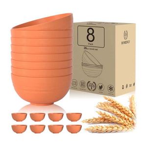 Eco Friendly Biodegradable 8 Pcs <b>Cereal</b> Unbreakable Wheat <b>Straw</b> Dinnerware <b>Bowl</b> Set Noodle Salad Rice Soup <b>Bowls</b> - Product Image 1