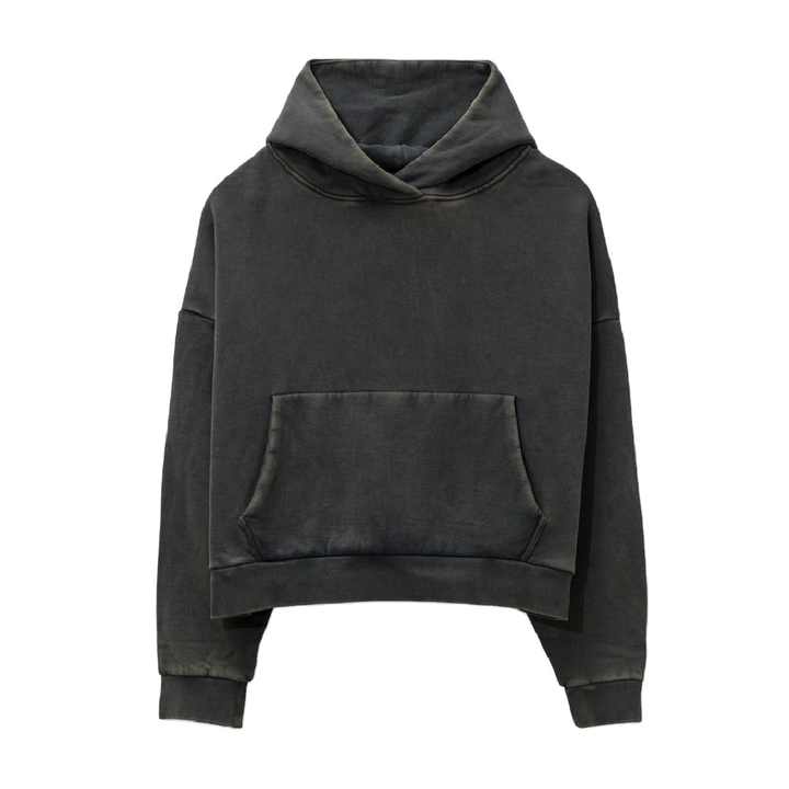 plain black cropped hoodie