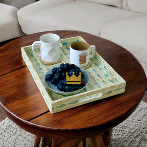 Nouvelle Arrivée Plateau de Service MOP Qualité Exclusive avec Incrustation d'Os pour la Décoration de Mariage - Product Image 6