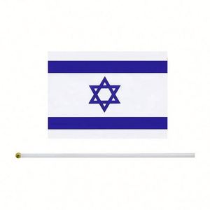 Banderas Miniatura de Israel Personalizadas de Poliéster al por Mayor, Banderas Pequeñas de Mano con Asta para Decoración - Product Image 4