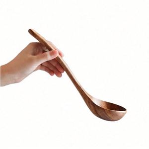 Utensilios de Cocina de 26/10.2 Pulgadas, Cuchara de Madera de Acacia y Teca Hecha a Mano para Sopa y Ensalada - Product Image 2