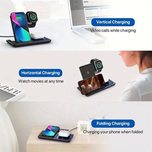 แท่นชาร์จไร้สายสำหรับสมาร์ทโฟนแบบพับได้ 3 in 1 15W ชาร์จเร็ว สำหรับหูฟังและสมาร์ทวอทช์ - Product Image 5