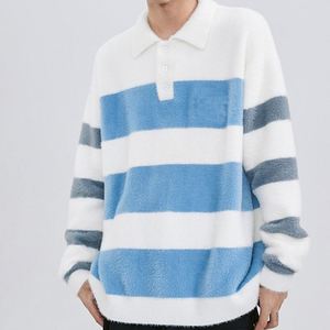 Logo personnalisé col en V pull en tricot décontracté pull rayé pour hommes pull en tricot à la mode pour hommes - Product Image 2