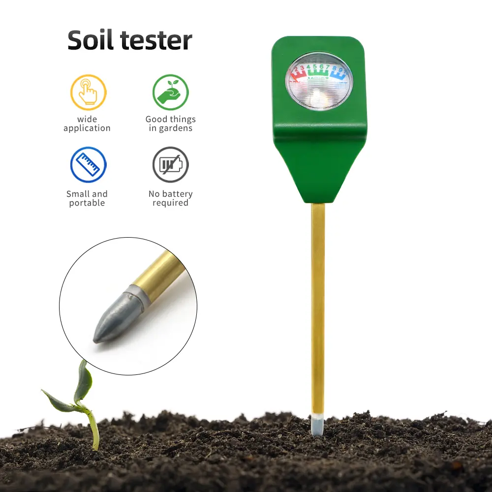 Medidor Digital de humedad del suelo, probador de planta de jardín con sonda de Metal, Analizador de nutrientes del suelo