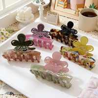 Nouvelles pinces à cheveux pour femmes en acétate, motif floral mignon, colorées, élégantes, florales, taille moyenne, pinces à cheveux haut de gamme, douces, grandes pinces à cheveux à fleurs, accessoire pour cheveux