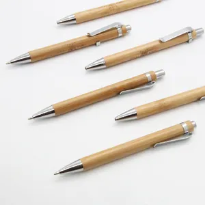 Hot Recycled Eco Friendly Wood Ballpoint Pen Promotional Advertising Custom Retractable Pen with Logo