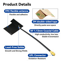 Antena Interna FPC de Doble Banda 2.4G 5.8G AX3000 con Interfaz U.FL MHF1 y Adhesivo 3M para Router, Hub y Hogar Inteligente IoT