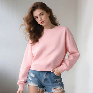 Sudadera Personalizada de 350g para Mujer, Cuello Redondo, 100% Algodón, Estilo Minimalista, Ajustada, Estampada - Product Image 3