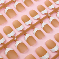 Faux ongles préformés prêts à poser, assortis par taille, rose blush, lot de 30 pièces, faits à la main, avec couche de finition, courts