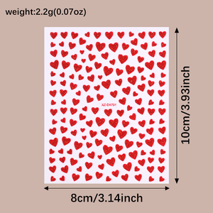 1 autocollant pour ongles en forme de cœur brillant avec paillettes, 3D, <span class=keywords><strong>rouge</strong></span>, violet, or, rose, argent, adhésif, pour la Saint-Valentin, <span class=keywords><strong>manucure</strong></span> - Product Image 6
