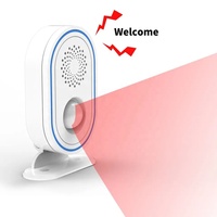 Timbre de bienvenida con WiFi inteligente Tuya, alarma con Sensor de movimiento PIR antirrobo, timbre de puerta de felicitación de entrada inalámbrica para tiendas