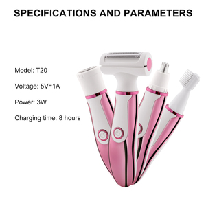 เครื่องโกนหนวดไฟฟ้าสีชมพู 4 in 1 สำหรับผู้หญิง เครื่องกำจัดขนอเนกประสงค์ กันน้ำ - Product Image 6