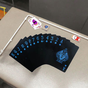 <span class=keywords><strong>Cartas</strong></span> de póker de PVC que brillan en la oscuridad a prueba de agua de alta calidad, diseño negro, <span class=keywords><strong>juego</strong></span> multijugador, naipes de plástico para uso familiar - Product Image 1