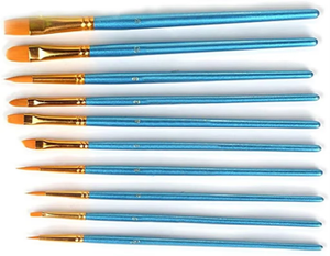 Набор акриловых кистей, 10 шт., с тонким нейлоновым ворсом, деревянная ручка, плоские кисти для акварели, акрила, масляной живописи, хит продаж - Product Image 6