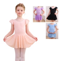 Robe de danse de ballet pour filles XY012 avec imprimé pailleté et manches bouffantes, jupe tutu pour filles, tenue de danse pour l'entraînement
