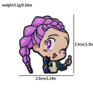 Yeni popüler K-POP karikatür Metal broş rozeti el sanatları Anime şeytan avcıları giysileri emaye yaka iğnesi - Product Image 4
