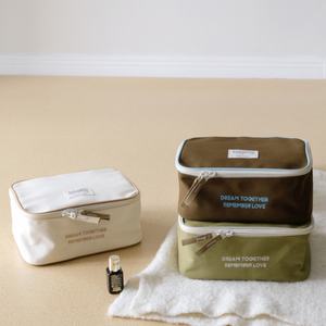 Usine de haute qualité coton emballage Cube 10 pouces étiquette couture pur coton sac cosmétique pour voyage - Product Image 5