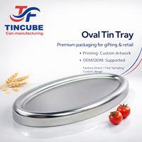 Plateau ovale en fer blanc OEM ODM, imprimé sur mesure, pour emballage alimentaire (chocolats, biscuits, snacks) et coffrets cadeaux
