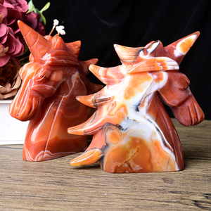 Tallados de Unicornio en Ágata Roja Natural al por Mayor, Artesanías de Piedra Feng Shui para Decoración del Hogar y Regalos - Product Image 2