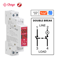 Interrupteur intelligent Zigbee TUYA 2P à double disjoncteur, relais Hongfa 100-240V, disjoncteur L-N/L-L 18mm, Tuya Smart Life TOVMT Chayo