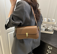 Großhandel Retro Damen PU-Leder Schultertasche Modische Crossbody-Handtasche mit Klappverschluss-Riemen für Alltag, Reisen und als Geschenk