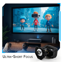 Objectif de projection HD à mise au point fixe, lentille en verre optique compacte pour mini projecteur portable de poche